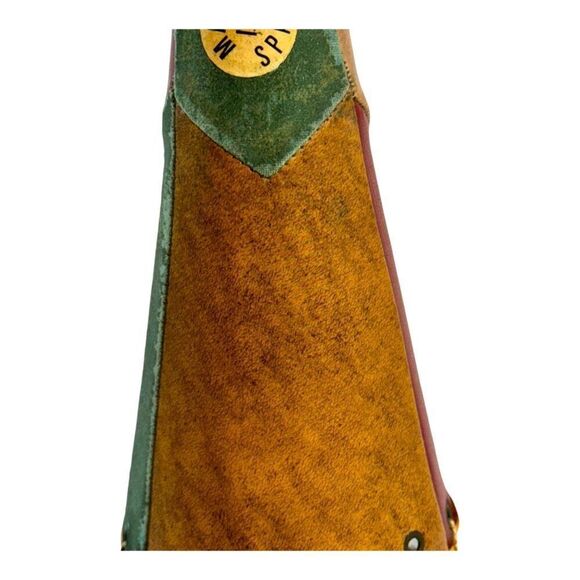 Vintage Spanish Leather Clad Decorative Wine Bottle Decanter Cork Stopper Chain - Picture 9 of 10